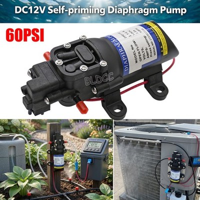 60PSI 12V DC Self Priming Diaphragm Pump 2.5L/M Sprayer Pump For RV Boat cooling
