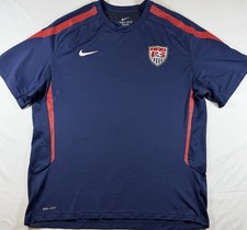 Nike USA Soccer Jersey Men XL USMNT 2011 Training Top Blue Dri-FIT 416143-410