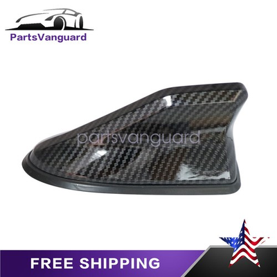 #ad #ad Carbon Fiber Shark Fin Roof Antenna Car Aerial FM AM Radio Signal Universal New $9.39