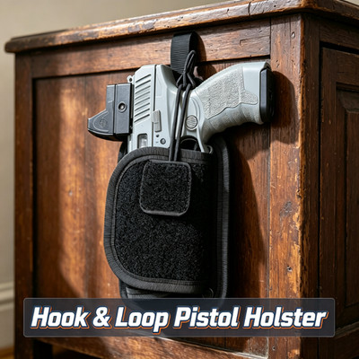 Universal Molle Hook & Loop Gun Holster Fits Optic/Light/Laser Handguns Holster