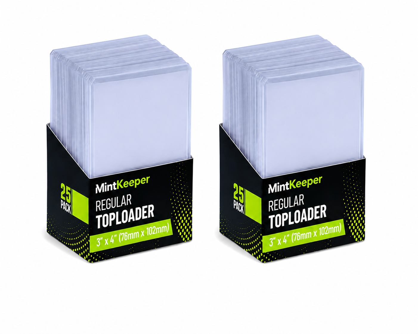 50 MintKeeper Regular Toploaders 3x4 Card Holders 2 x 25 Pack Trading Cards MTG