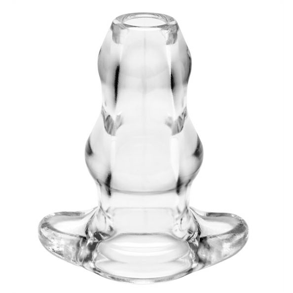 Perfect Fit Double Tunnel Medium Anal Plug Clear Hollow Canal Design Butt Plug