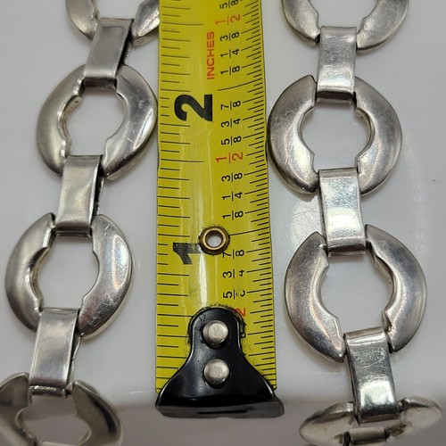 Vintage Taxco Mexico Sterling Silver Link Chain Necklace Choker TR-70 108 Grams! - Picture 7 of 13