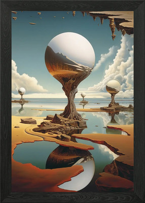 Reflective Surreality Framed Wall Art Poster Canvas Print Picture