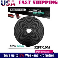 32ft U Shape Rubber Seal Car Door Edge Guard Molding Trim Protectors Strip Black