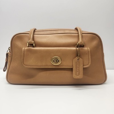 コバックス Vintage Rare Coach 9713 Tan Leather Satchel Turnlock Costa Rica