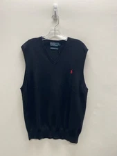 Polo Size XL Black V Neck Men's Sweater Vest
