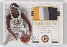 2017-18 Panini National Treasures Treasured Threads Prime 25/25 Myles Turner 5w7