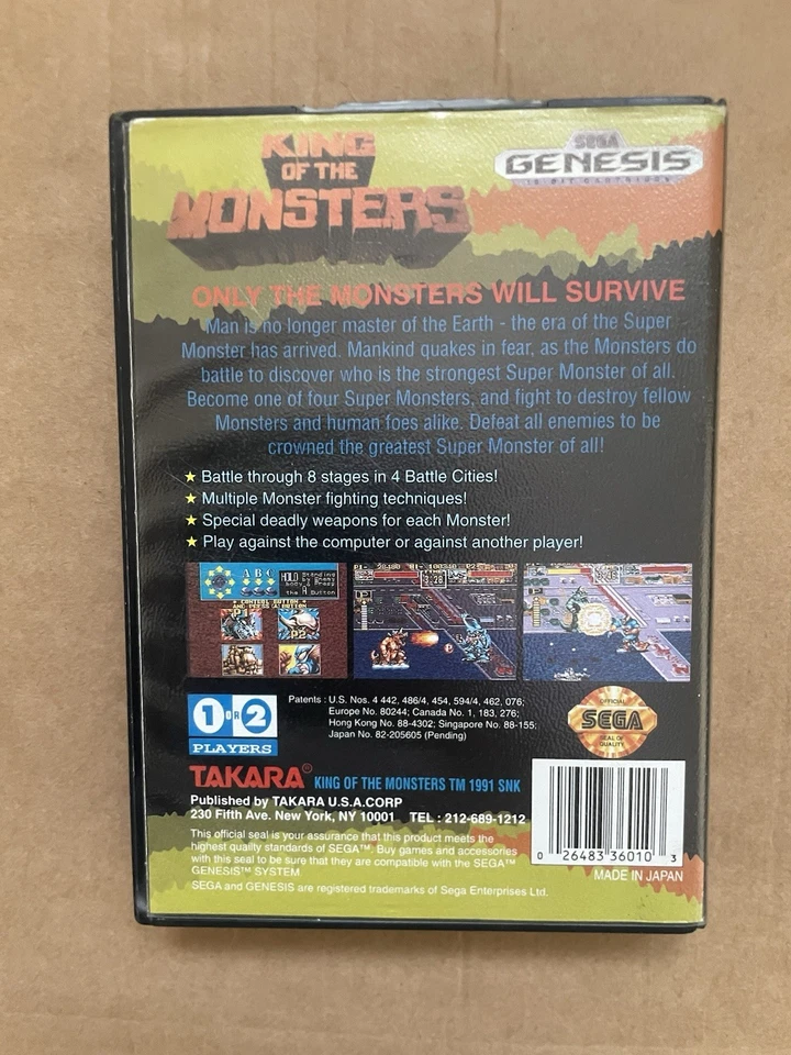 Sega Mega Drive - King of the Monsters Boxed Tested Fast Despatch Next Day - Image 3 of 4
