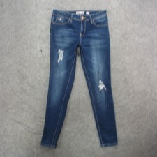 YMI WannaBettaButt Jeans Womens 8/9 Blue Mid Rise Skinny Distressed Denim