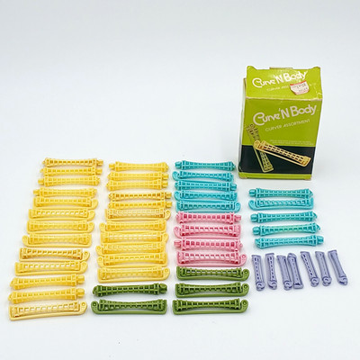 50 Curve n Body Curver Assortment (1+ Boxes) 1980s Gillette Perm Rods VTG