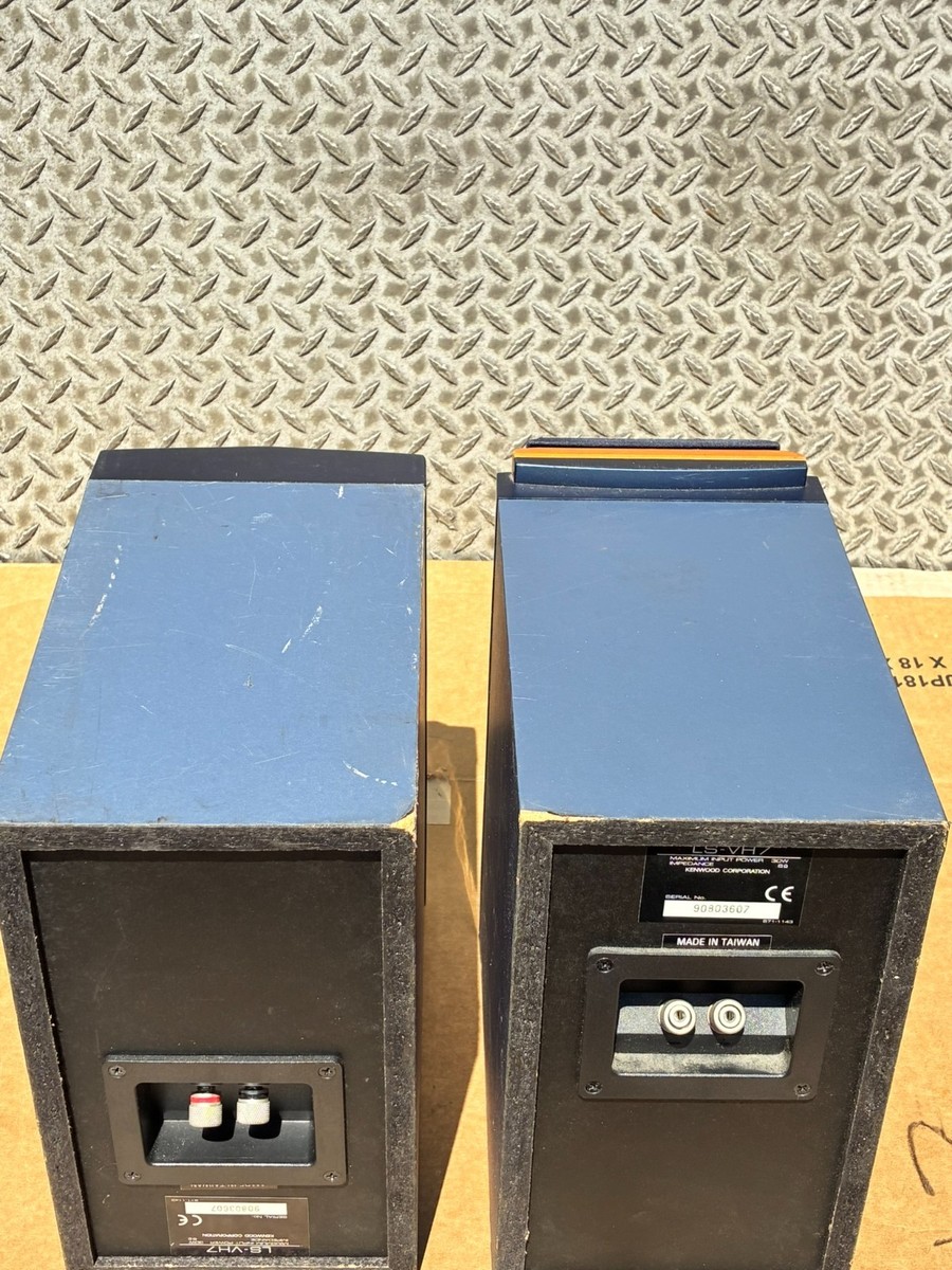 RARE Kenwood LS-VH7 Blue Brown Wood 30W Speakers Pair (2) | eBay