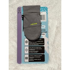 HEAD Kids touchscreen gray & green sz XS 2-4 mittens, high grip silicone palm