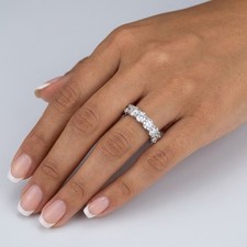 Solid 18K Gold Eternity Wedding Ring Classic 3 Carat Round Natural Diamond H SI2