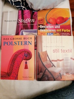 Bücherpaket 4x Wohnen mit Stoffen, Polstern, Gestalten mit Farbe, Stil Textil