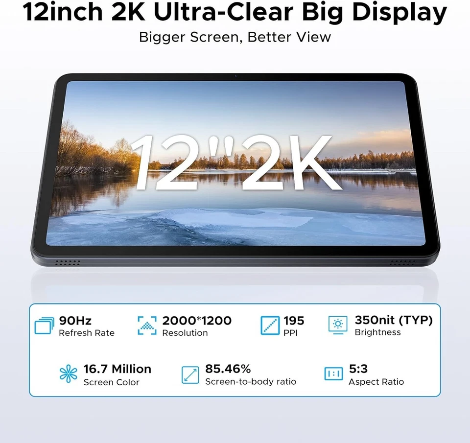 DOOGEE U12 Android 16 tablet, 12 inch FHD+(2000x1200) 90Hz Large Screen, 24GB+12 - Image 4 of 4