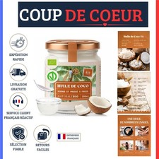 NaturaleBio Huile de Coco Bio Vierge 200 ml Crue Pressée à Froid Non Raffinée