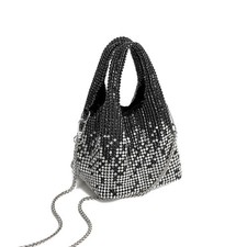 Sac Seau à Strass Brillant Dégradé Noir/ Rouge/ Rose/ Bleu/ Vert/ Or/ So