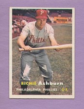 1957 Topps #70 Richie Ashburn HOF Phillies EXMT $80