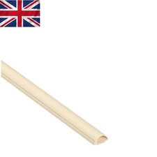 Paintable Magnolia Half Round Cable Trunking, 20mm x 10mm x 1m - Clean and Tidy
