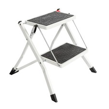 Foldable 2 Step Ladder Stepladder Non Slip Tread Safety Steel Portable Stool