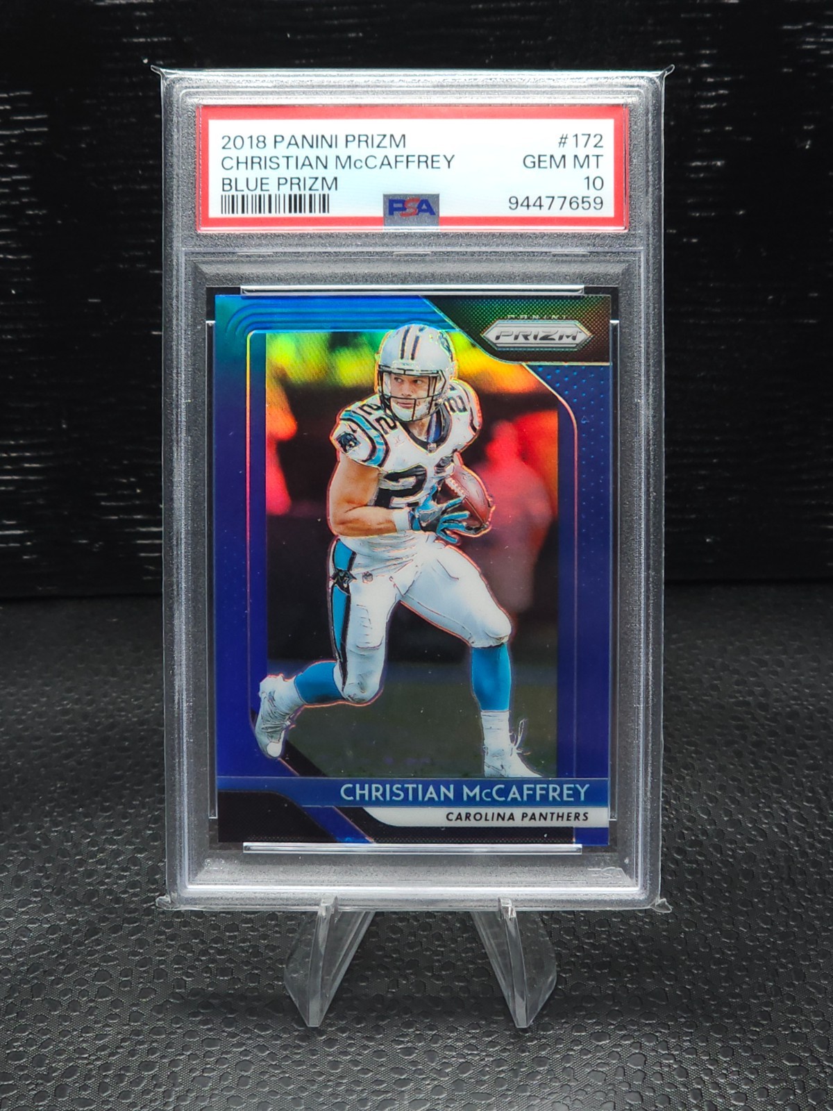 Christian McCaffrey 2018 Panini Prizm Blue Retail SSP SP #172 POP 4 RARE!!