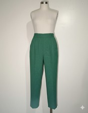 Pantaloni Donna PAQUITA Verdi Vita Alta Eleganti - Taglia S - Made in Italy.