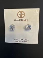 New Giani Bernini Cubic Zirconia Stud Earrings For Pierced Ears
