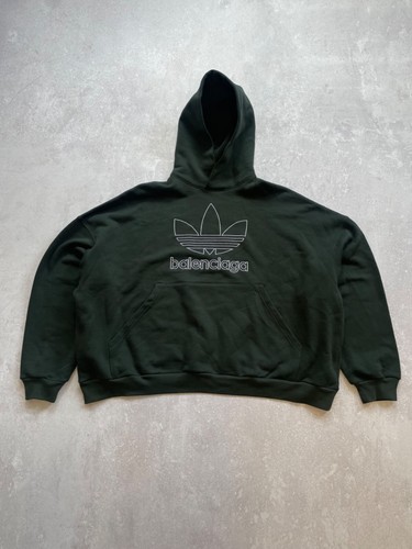 Balenciaga Adidas OverSized Hoodie Embroidered Logo Green Men's XL