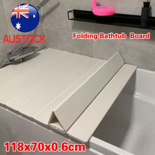 PVC Bathtub Board Bathtub Cover Folding Anti-dust Bathroom Household Relaxing - Picture 3 of 10