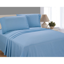 MAINSTAYS 3 Pc Twin Size Sheet Set Blue Solid Microfiber FAST SAME DAY SHIPPING