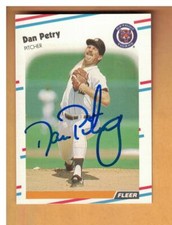 Dan Petry AUTOGRAPHED 1988 FLEER GLOSSY BASEBALL CARD SIGNED DETROIT TIGERS