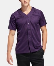 Adidas Men's Short Sleeve Athletic Sport Baseball Jersey Purple / Black Size S