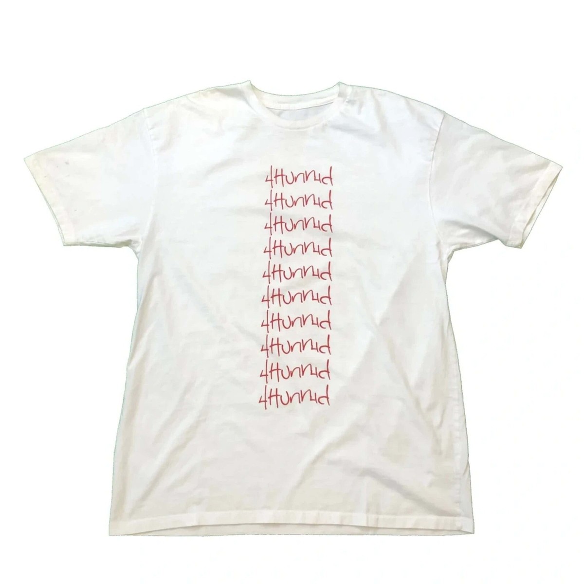 YG 4Hunnid T Shirt Mens XL White Double Sided Graphic Short Sleeve Rap Tee