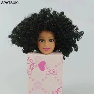 Schwarzes gewelltes Haar Kopf für 1/6 11,5" BJD Puppen Lustige Zirkuspuppenköpfe - Bild 1 von 2