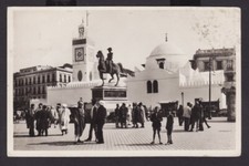 ALGERIA Mosquee Sid Abderraman 1947 PHOTO POSTCARD ALGRIE OPTD 3f FRANCE STAMP