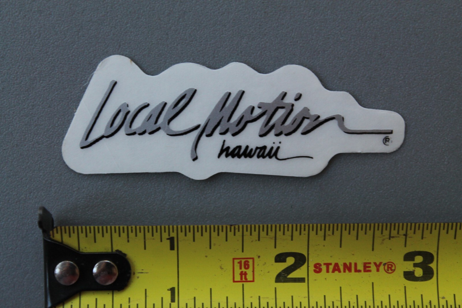 LOCAL MOTION Hawaii Surfboards Clear Silver LM3 OG 80's Vintage Surfing STICKER