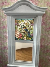 Springtime  Blue Bird Dollhouse Miniature Stained Glass Window Film