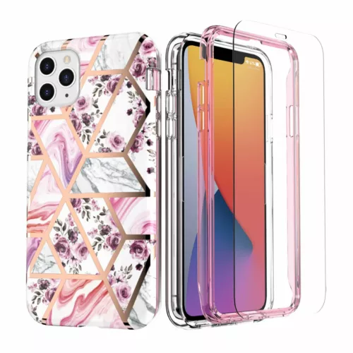 Full Body Marble Phone Back Case Cover For iPhone 8 Plus 11 Pro 12 13 14 Mini XR - Picture 9 of 18