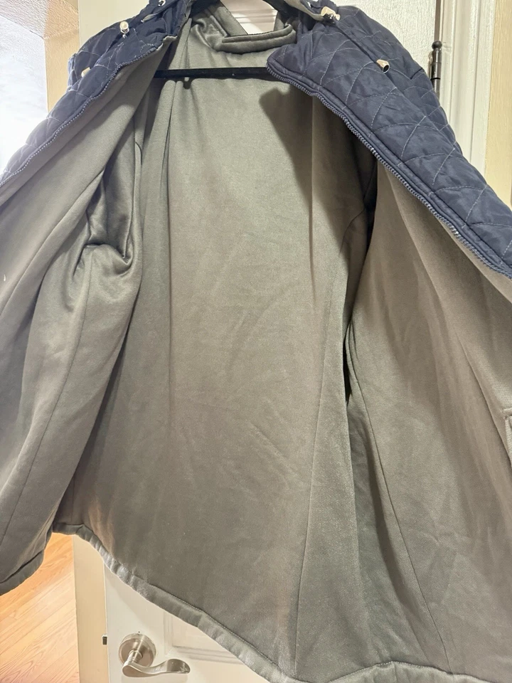  Chaqueta acolchada reversible azul marino 30/32 abrigo azul marino plus Foto 2 de 4