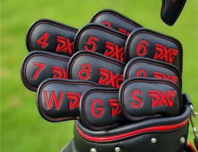 [Magnetic] PXG Iron Head Cover 10Pcs 3-W, G, S (Black & Red)