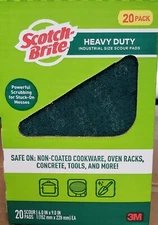 NIB 3M SCOTCH BRITE HEAVY DUTY 6" X 9" SCOURING PADS BIG 20 PACK BOX