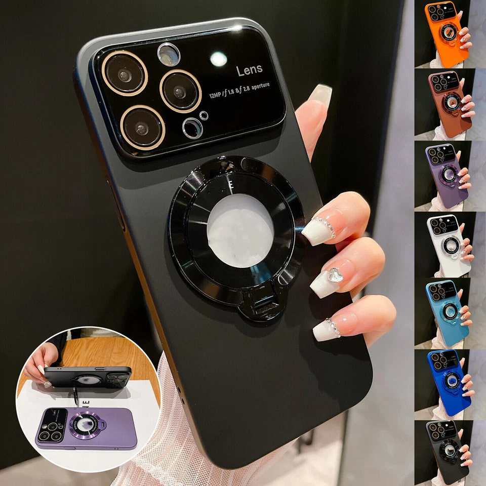 Soporte magnético con etiqueta de fugas de ventana grande junta tórica carcasa esmerilada para iPhone 16 15 Foto 4 de 4