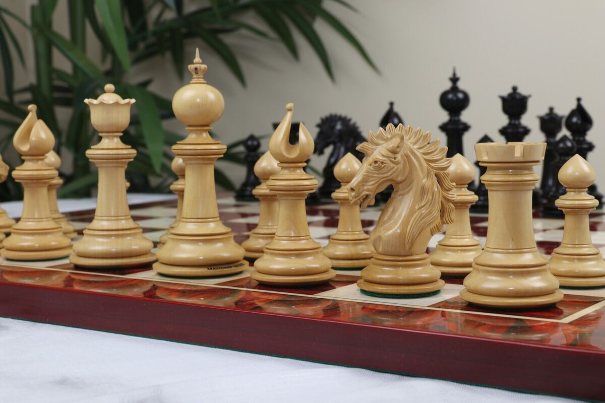 The Arthurian Series 4.4 Luxury Artisan Ebony Wood Chess Pieces