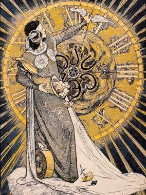 Magazine Cover Jugend Clock Nouveau Framed Wall Art Print 18X24 In