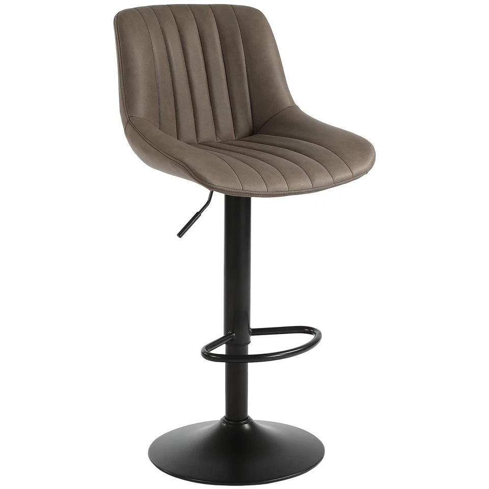 Bar Stools Set of 1, Swivel Counter Height Barstools with Back, PU leather - Image 3 of 4