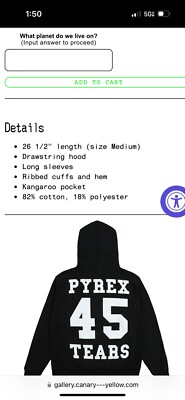 Pyrex x Denim Tears Tears Hoodie Size Medium | Off-White | Virgil