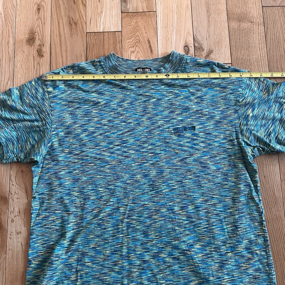 Vintage Missoni Intimo Green Space Dye Short Sleeve Tshirt Size Medium