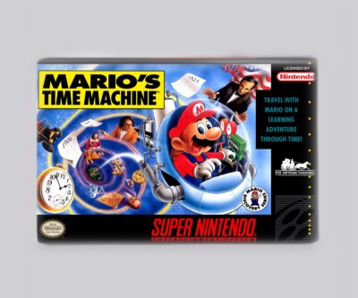 MARIO'S TIME MACHINE / SNES - 2''x3'' FRIDGE MAGNET (retro super nintendo