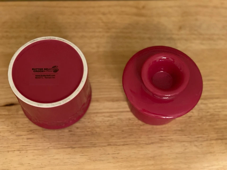 The Original Butter Bell Crock In Red by L. Tremain Ceramic Dish 2021 - Image 3 of 4